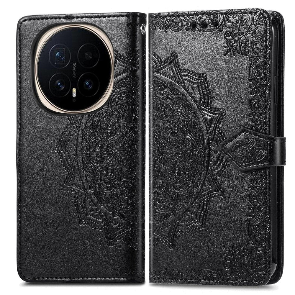 Honor Magic8 5G Wallet-Handyhülle – Aus geprägtem Mandala-Leder, mit Magnetverschluss & Klappverschluss