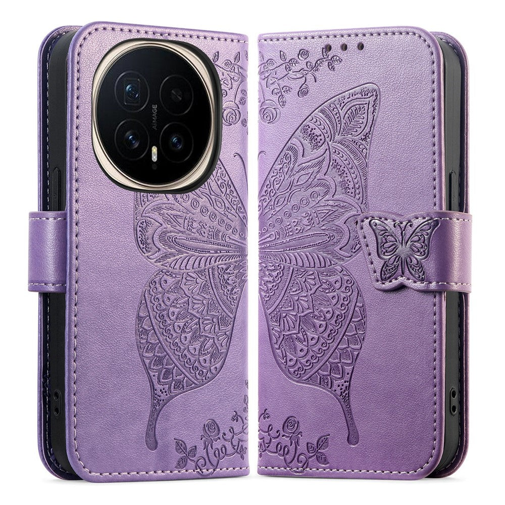 For Honor Magic8 5G Case with Strap Butterfly Pattern PU Leather Wallet Phone Cover