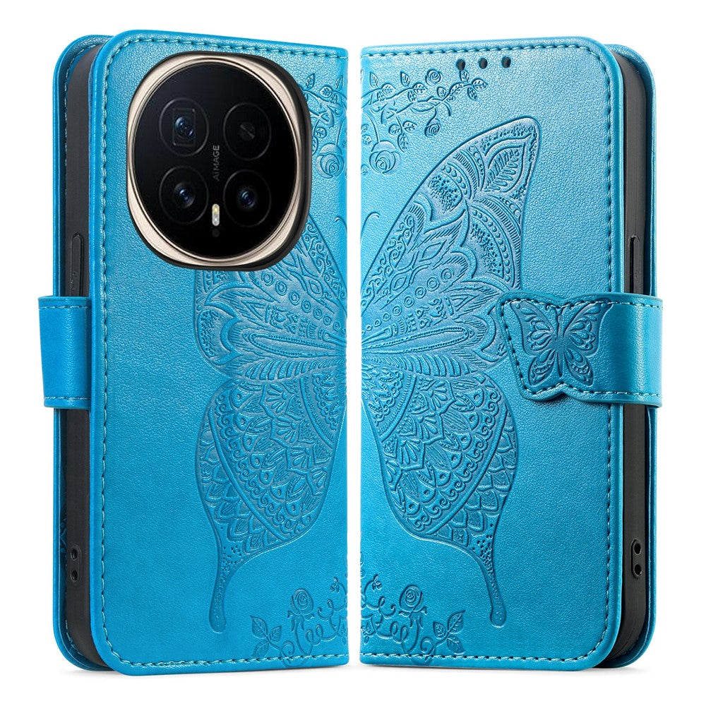 For Honor Magic8 5G Case with Strap Butterfly Pattern PU Leather Wallet Phone Cover