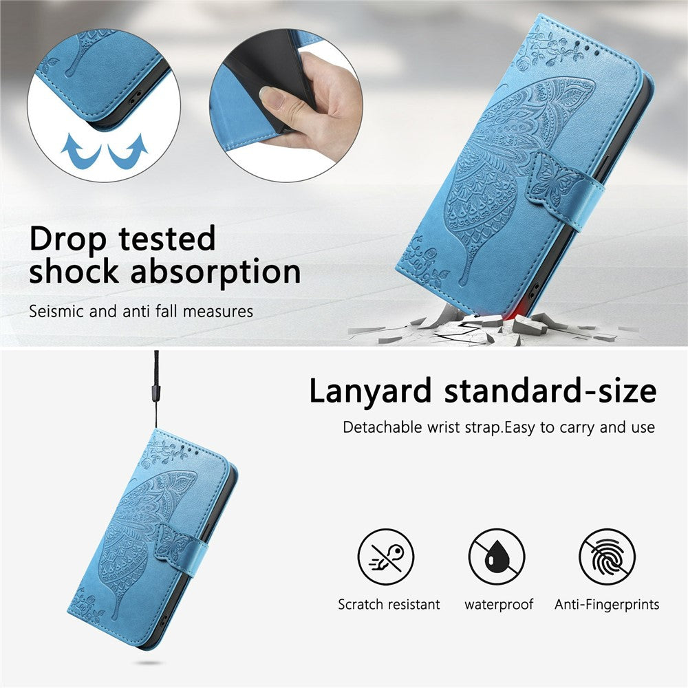 For Honor Magic8 5G Case with Strap Butterfly Pattern PU Leather Wallet Phone Cover