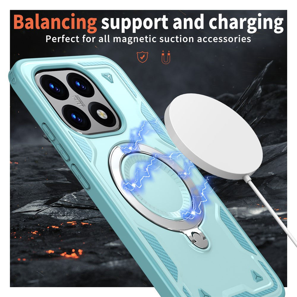 For Xiaomi 15T Magnetic Case Military Protection PC + TPU Kickstand Phone Cover