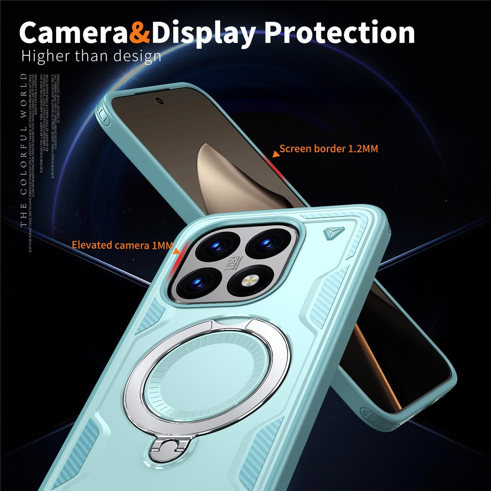 For Xiaomi 15T Magnetic Case Military Protection PC + TPU Kickstand Phone Cover