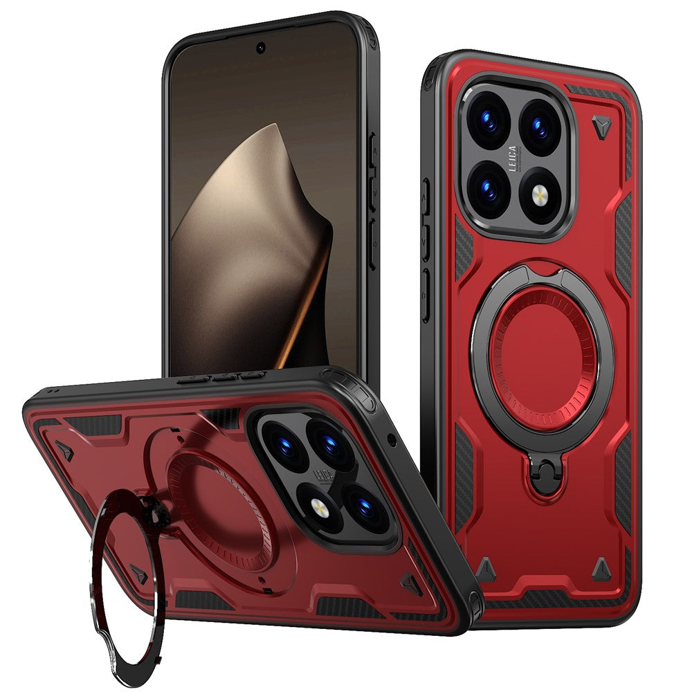 For Xiaomi 15T Magnetic Case Military Protection PC + TPU Kickstand Phone Cover