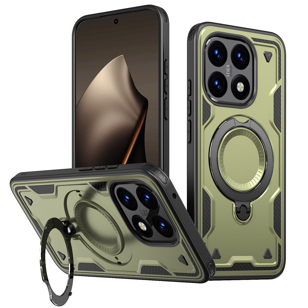 For Xiaomi 15T Magnetic Case Military Protection PC + TPU Kickstand Phone Cover