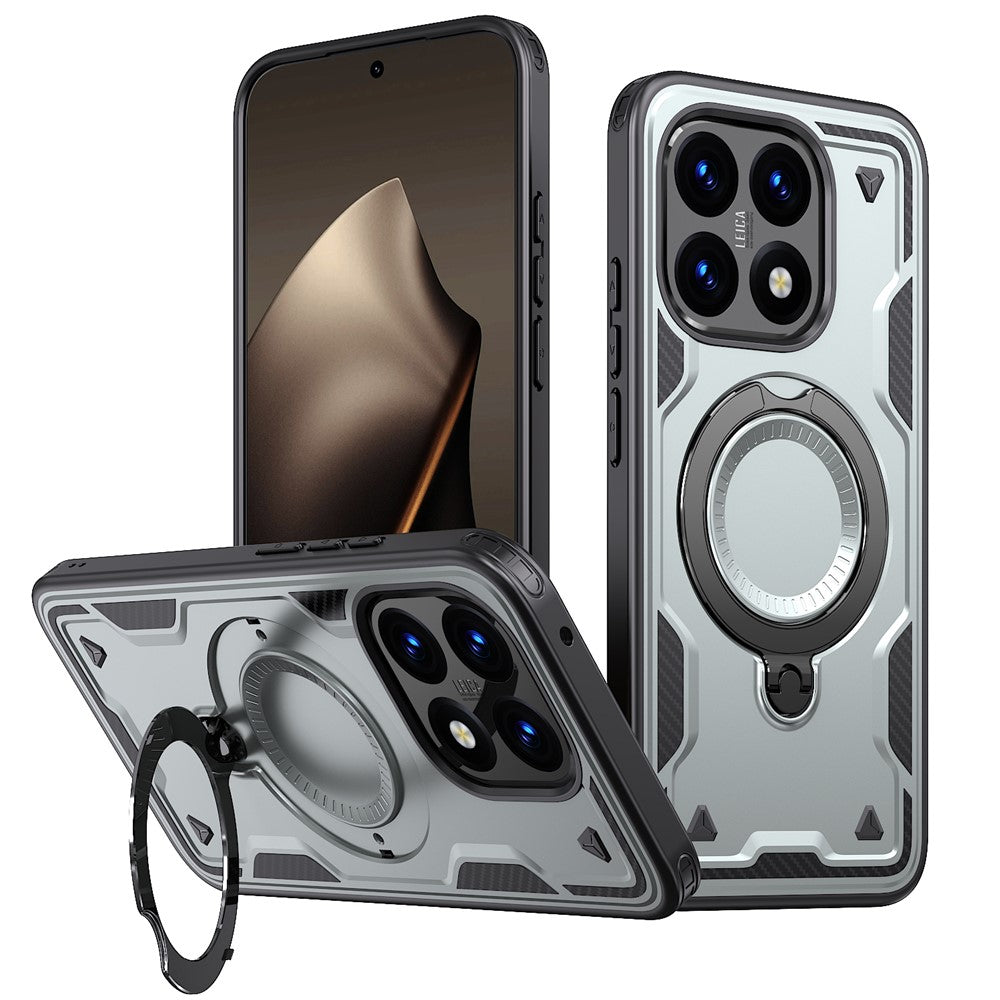 For Xiaomi 15T Magnetic Case Military Protection PC + TPU Kickstand Phone Cover