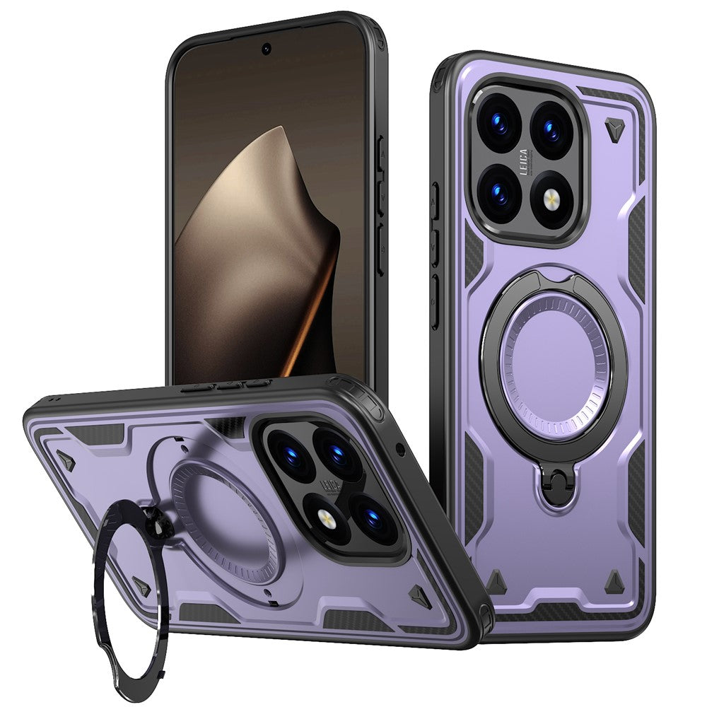 For Xiaomi 15T Magnetic Case Military Protection PC + TPU Kickstand Phone Cover