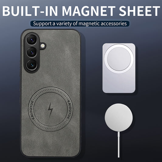 Galaxy S26+ Handyhülle – WANLONFENG Magnetisches Gehäuse der SD1-Serie, Nappa-Textur, PC-TPU