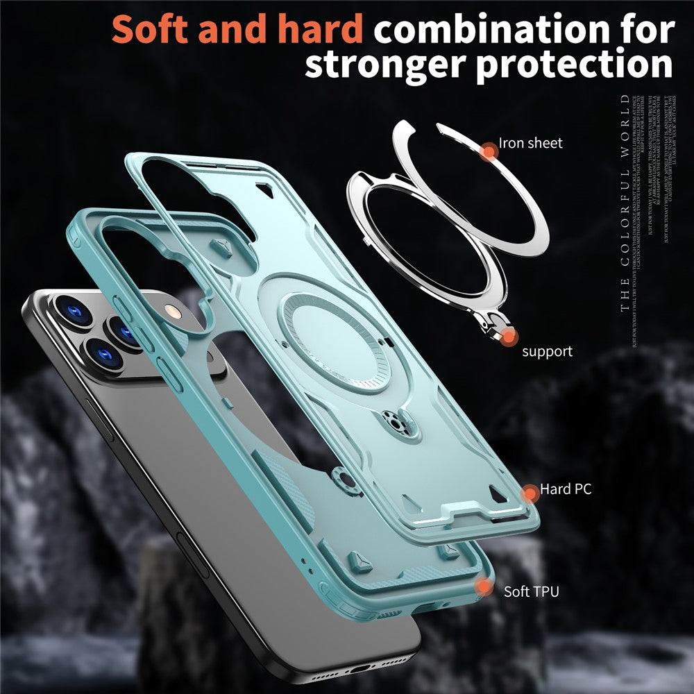 For Xiaomi Poco F7 5G / Redmi Turbo 4 Pro 5G Magnetic Case Military Protection PC + TPU Kickstand Phone Cover