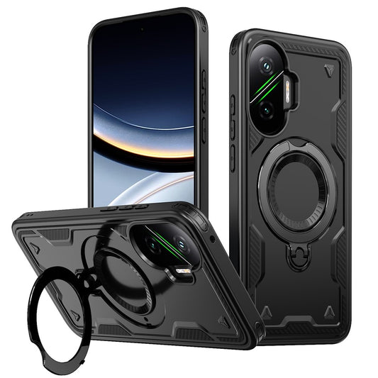 For Xiaomi Poco F7 5G / Redmi Turbo 4 Pro 5G Magnetic Case Military Protection PC + TPU Kickstand Phone Cover
