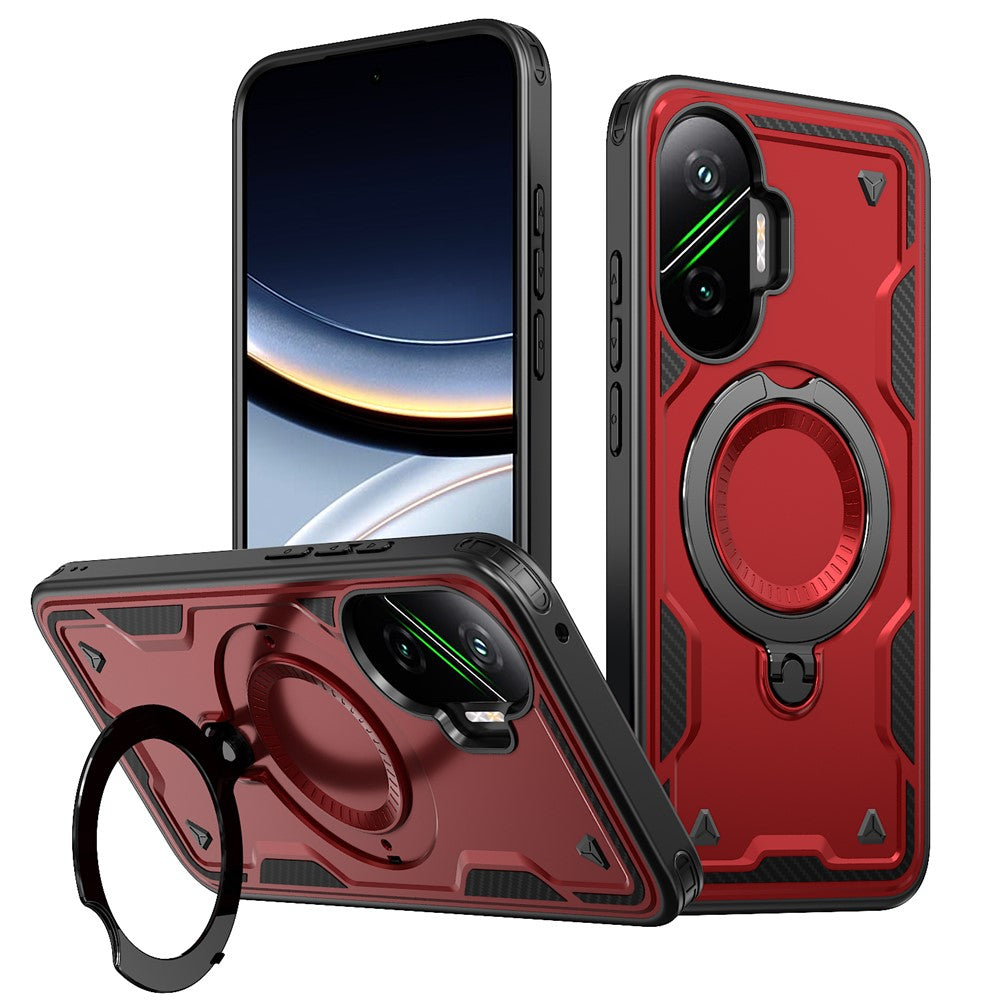 For Xiaomi Poco F7 5G / Redmi Turbo 4 Pro 5G Magnetic Case Military Protection PC + TPU Kickstand Phone Cover