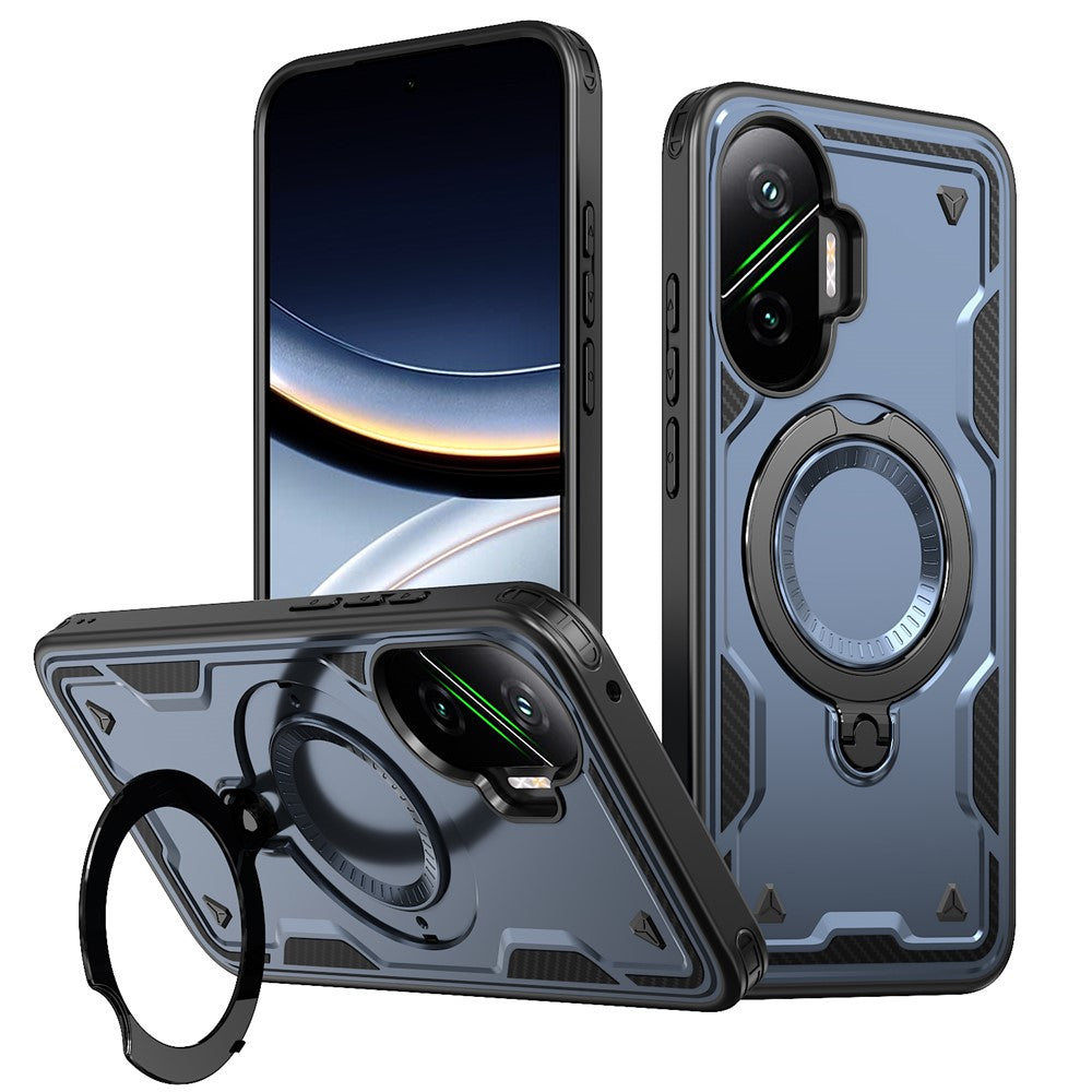 For Xiaomi Poco F7 5G / Redmi Turbo 4 Pro 5G Magnetic Case Military Protection PC + TPU Kickstand Phone Cover