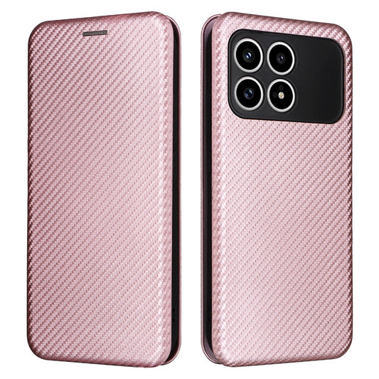 Phone Case For Xiaomi Redmi K90 5G  /  Poco F8  Pro Carbon Fiber Texture Drop-Proof PU Leather Phone Cover