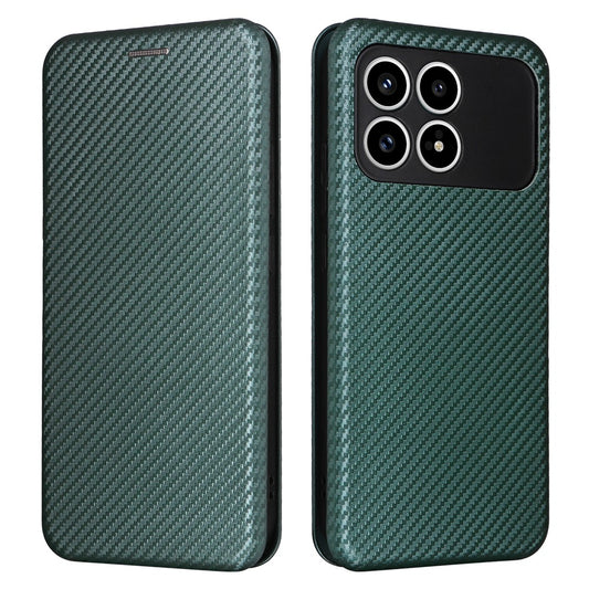 Phone Case For Xiaomi Redmi K90 5G  /  Poco F8  Pro Carbon Fiber Texture Drop-Proof PU Leather Phone Cover