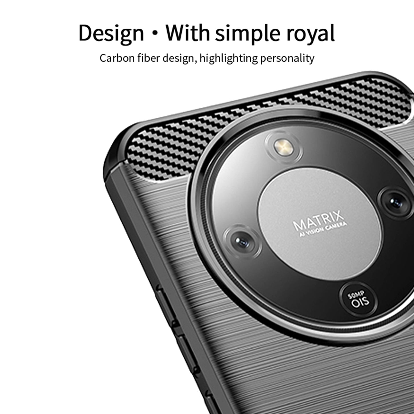 MOFI For Honor Magic8 Lite 5G / X9d 5G / X70 5G Back Cover  Brushed Texture Carbon Fiber Soft TPU Case