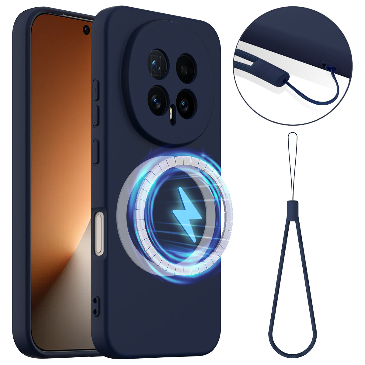 Honor Magic8 5G Magnetische Handyhülle – Schutzhülle aus stoßfestem Flüssigsilikon