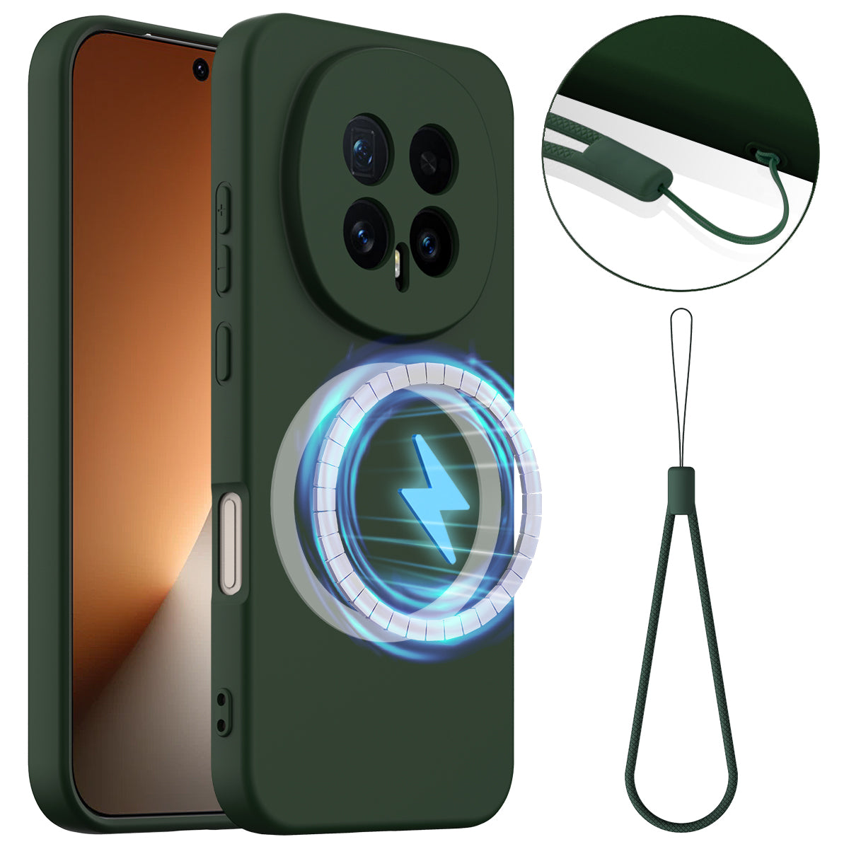 Honor Magic8 5G Magnetische Handyhülle – Schutzhülle aus stoßfestem Flüssigsilikon