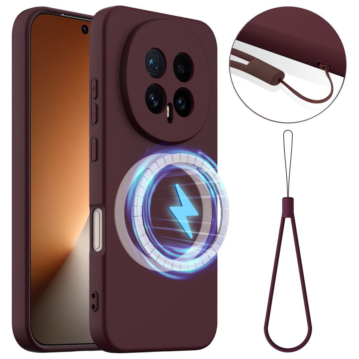 Honor Magic8 5G Magnetische Handyhülle – Schutzhülle aus stoßfestem Flüssigsilikon