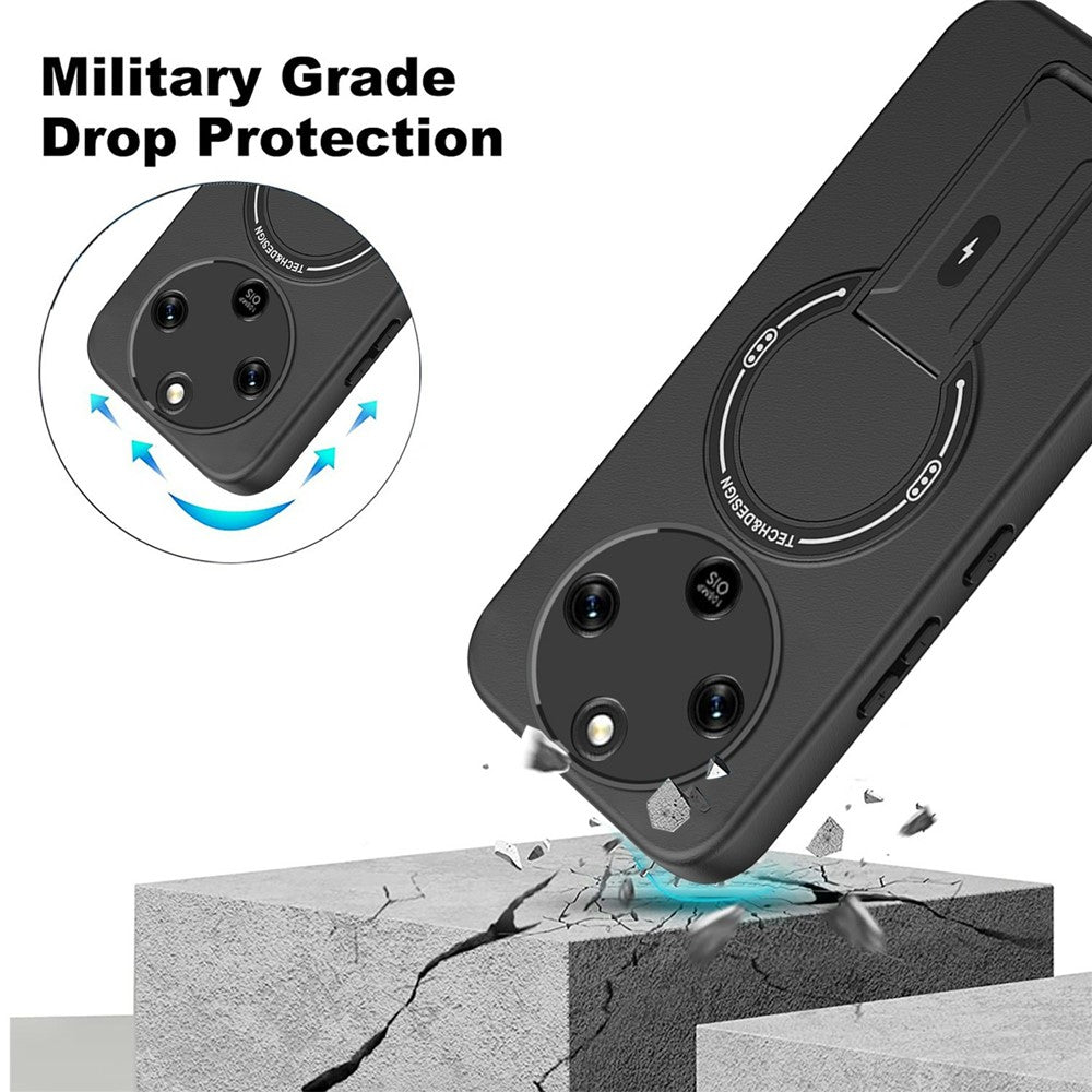 Skin Touch Kickstand Case for Honor Magic8 Lite 5G / X9d 5G / X70 5G PC + TPU Phone Cover Support Magnetic Car Mount