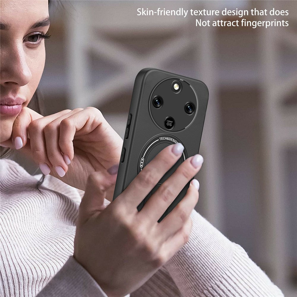 Skin Touch Kickstand Case for Honor Magic8 Lite 5G / X9d 5G / X70 5G PC + TPU Phone Cover Support Magnetic Car Mount