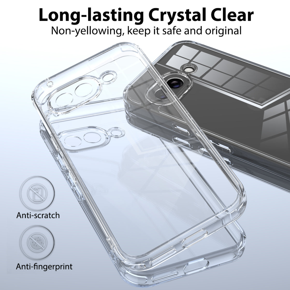 For Google Pixel 10a Clear Phone Case TPU+Acrylic Shockproof Phone Back Cover