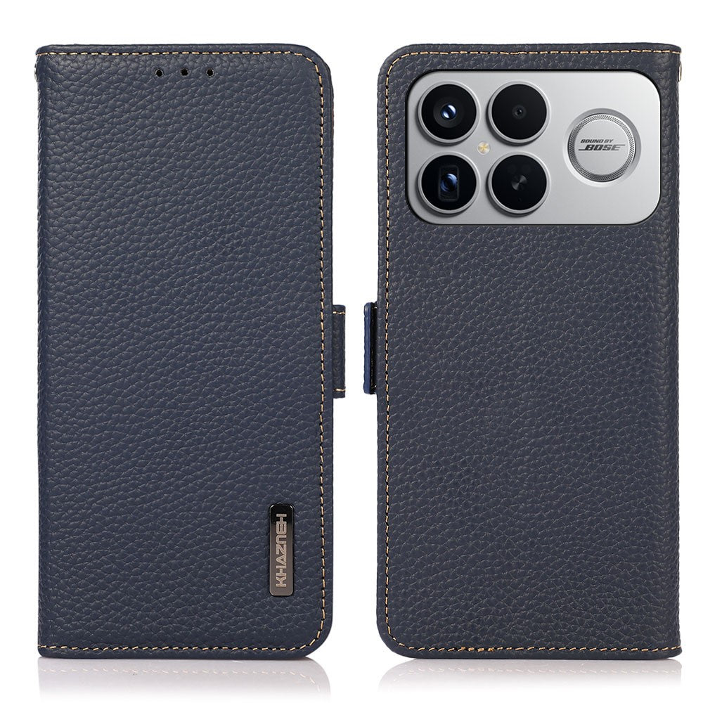 KHAZNEH Phone Case for Xiaomi Redmi K90 Pro Max 5G  /  Poco F8 Ultra RFID Blocking TPU Leather Wallet Phone Cover with Stand