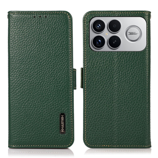 KHAZNEH Phone Case for Xiaomi Redmi K90 Pro Max 5G  /  Poco F8 Ultra RFID Blocking TPU Leather Wallet Phone Cover with Stand