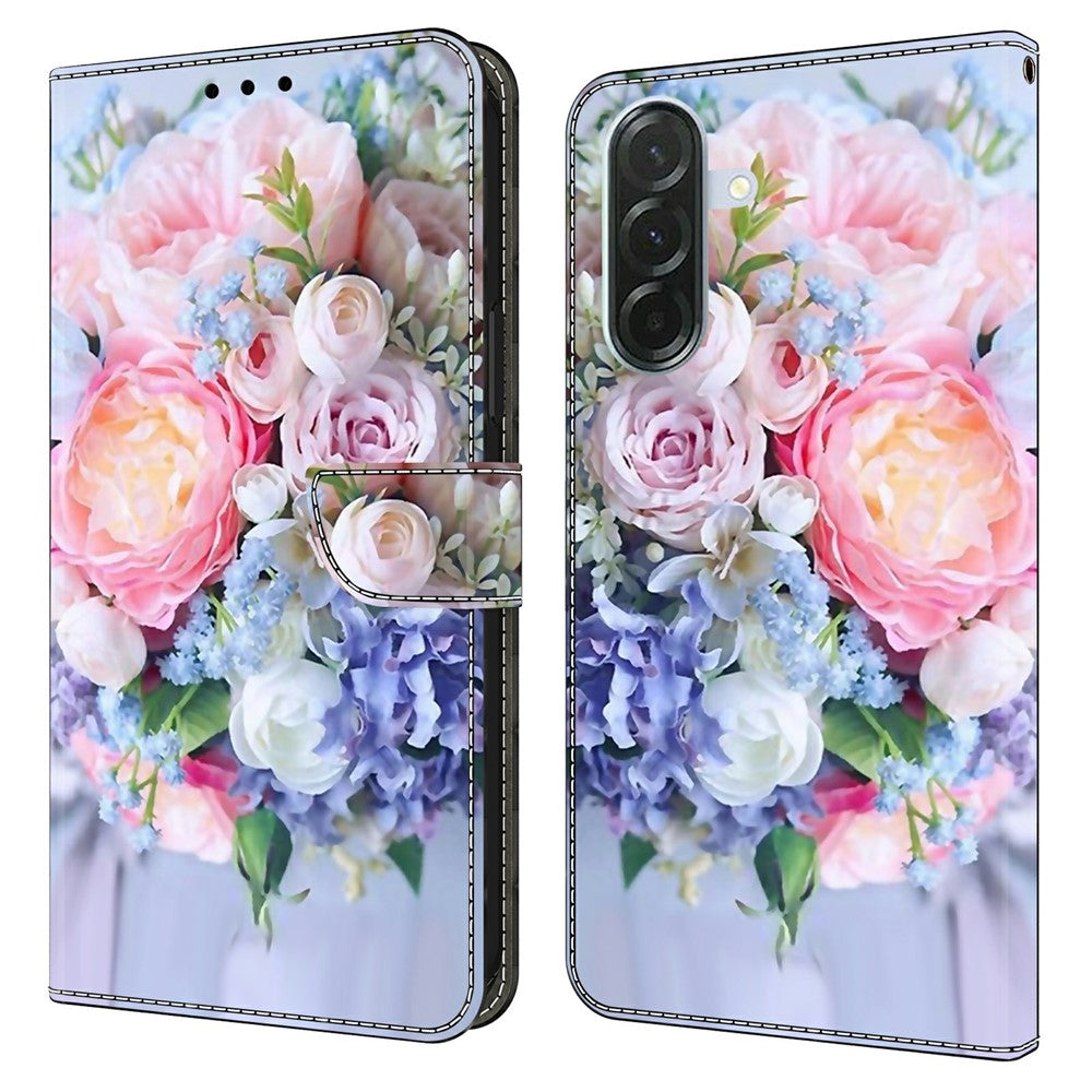 Phone Case For Samsung Galaxy A57 5G Magnetic Clasp 3D Pattern Leather Wallet Cover