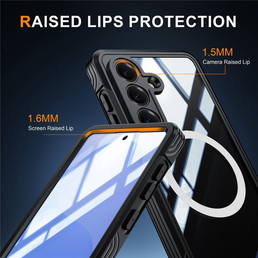 For Samsung Galaxy S26 Magnetic Case PC + TPU Phone Cover with Tempered Glass Screen Film