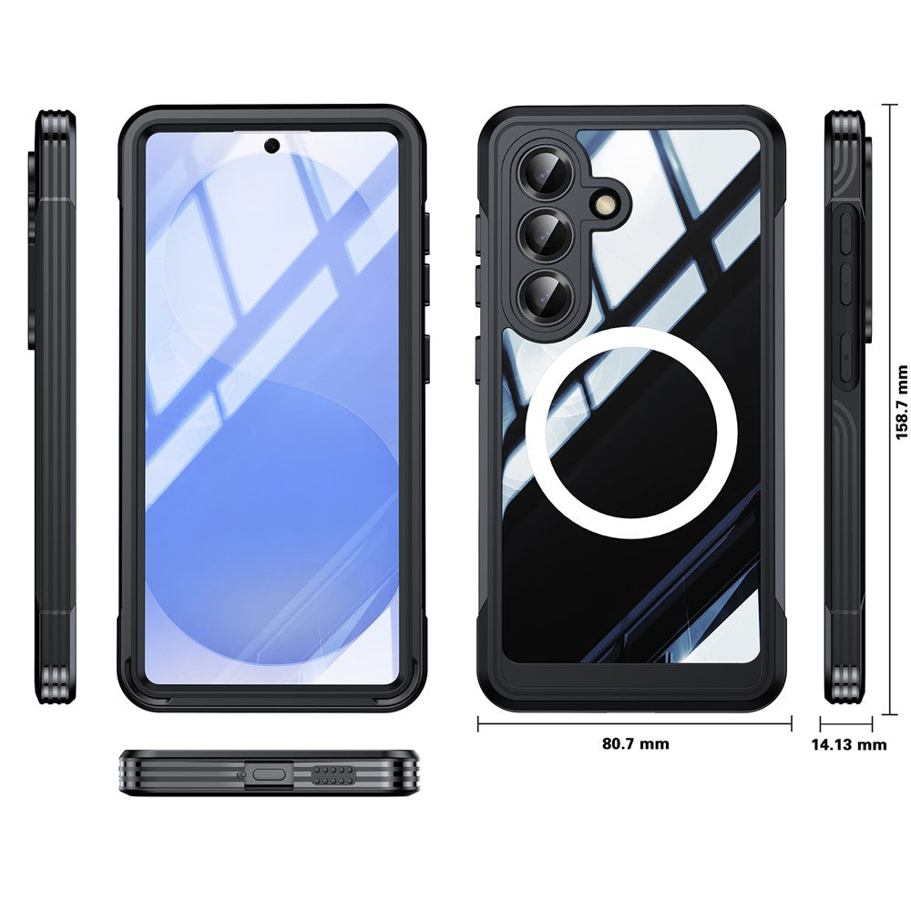 For Samsung Galaxy S26 Magnetic Case PC + TPU Phone Cover with Tempered Glass Screen Film
