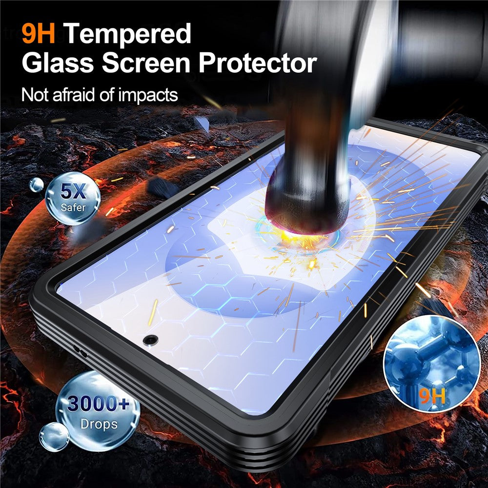 For Samsung Galaxy S26 Ultra Magnetic Case PC + TPU Phone Cover with Tempered Glass Screen Film