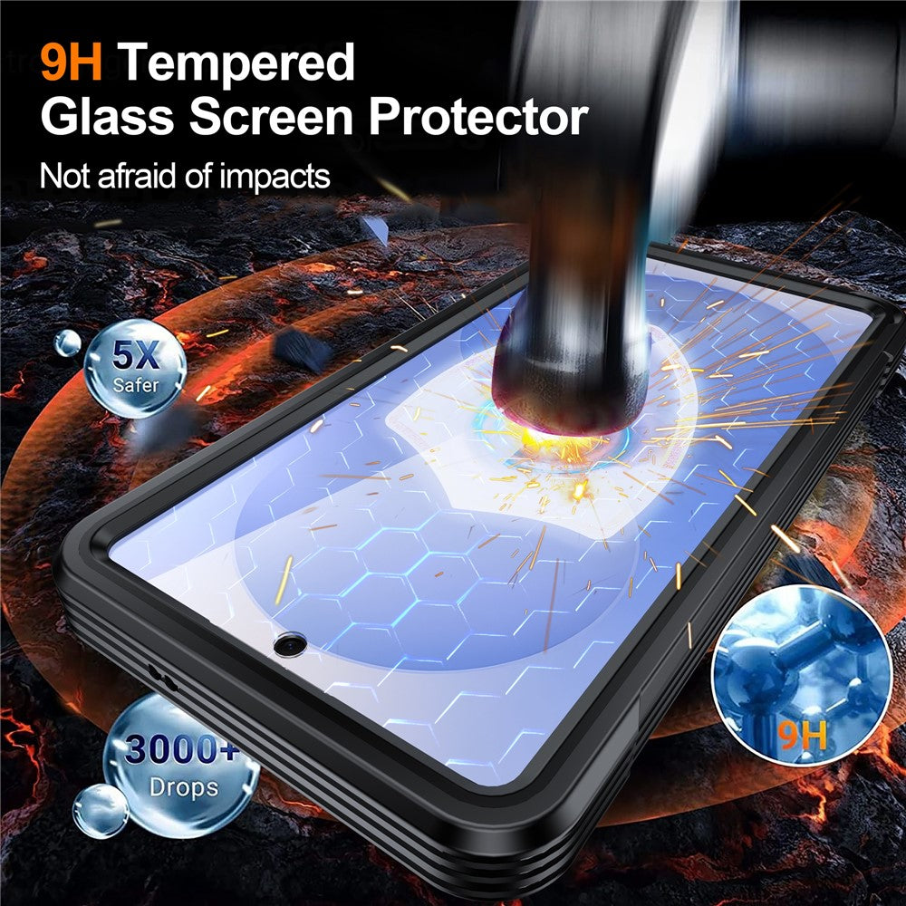 For Samsung Galaxy S26+ Magnetic Case PC + TPU Phone Cover with Tempered Glass Screen Film