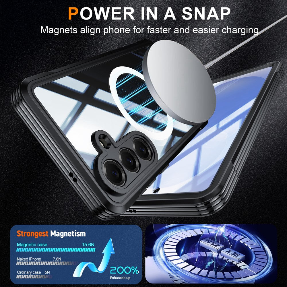 For Samsung Galaxy S26+ Magnetic Case PC + TPU Phone Cover with Tempered Glass Screen Film