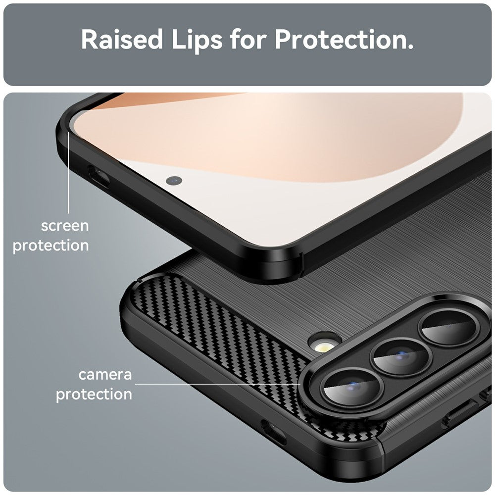 For Samsung Galaxy A57 5G Case Protective Phone Cover Carbon Fiber Texture Brushed
