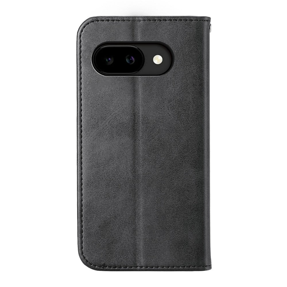 For Google Pixel 10a Case Calf Texture PU Leather Wallet Phone Cover with Wrist Strap