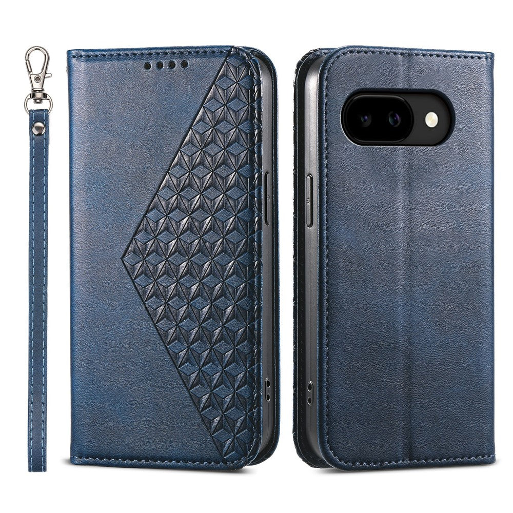 For Google Pixel 10a Case Calf Texture PU Leather Wallet Phone Cover with Wrist Strap