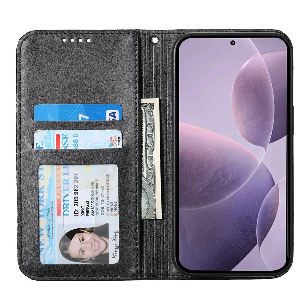 For Samsung Galaxy S26 Ultra Case Calf Texture PU Leather Wallet Phone Cover with Wrist Strap