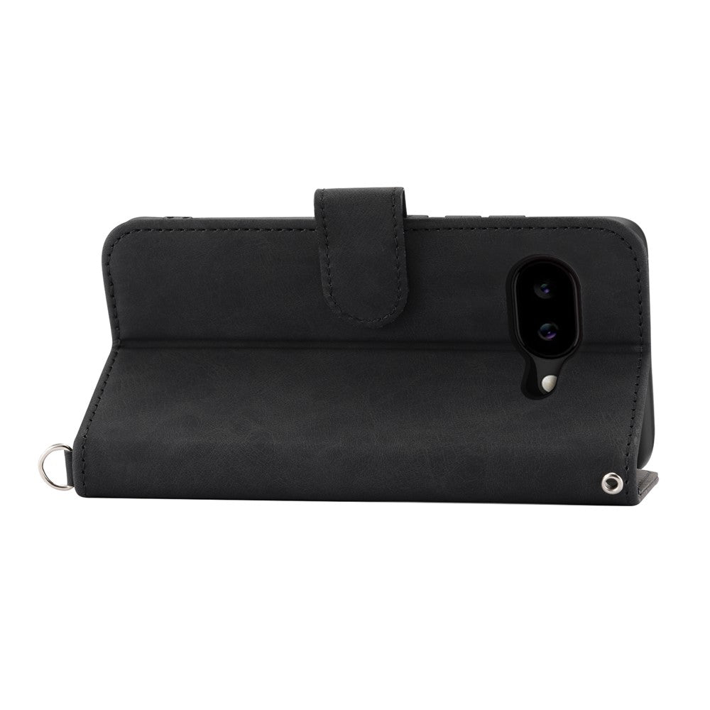 For Google Pixel 10a Case Flower Pattern PU Leather Wallet Phone Cover with Strap