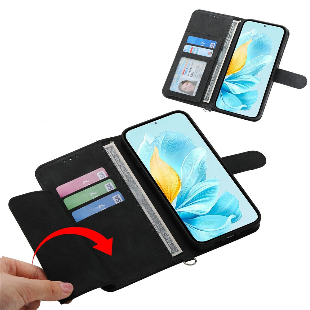 For Samsung Galaxy S26+ Case Flower Pattern PU Leather Wallet Phone Cover with Strap