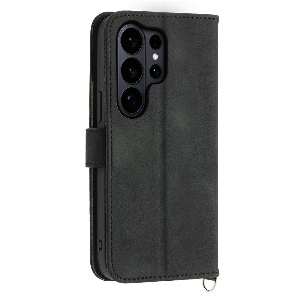 For Samsung Galaxy S26 Ultra Case Flower Pattern PU Leather Wallet Phone Cover with Strap