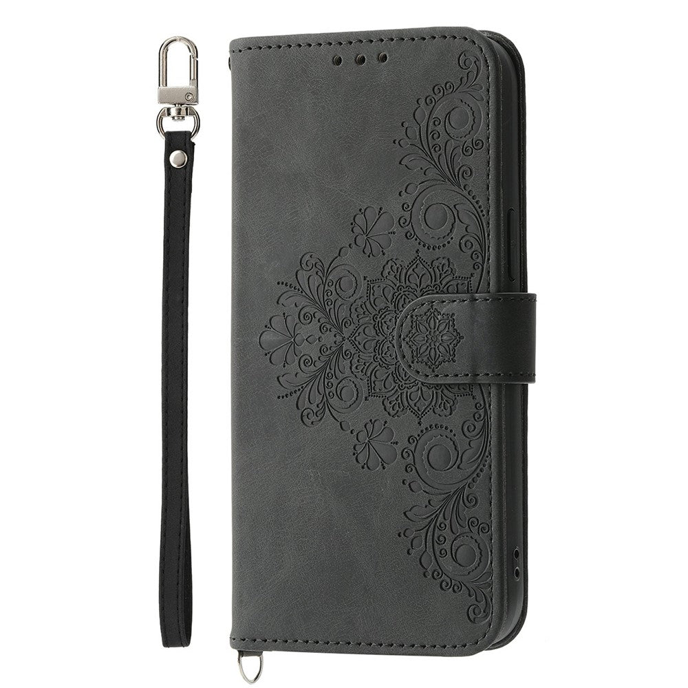 For Samsung Galaxy S26 Ultra Case Flower Pattern PU Leather Wallet Phone Cover with Strap