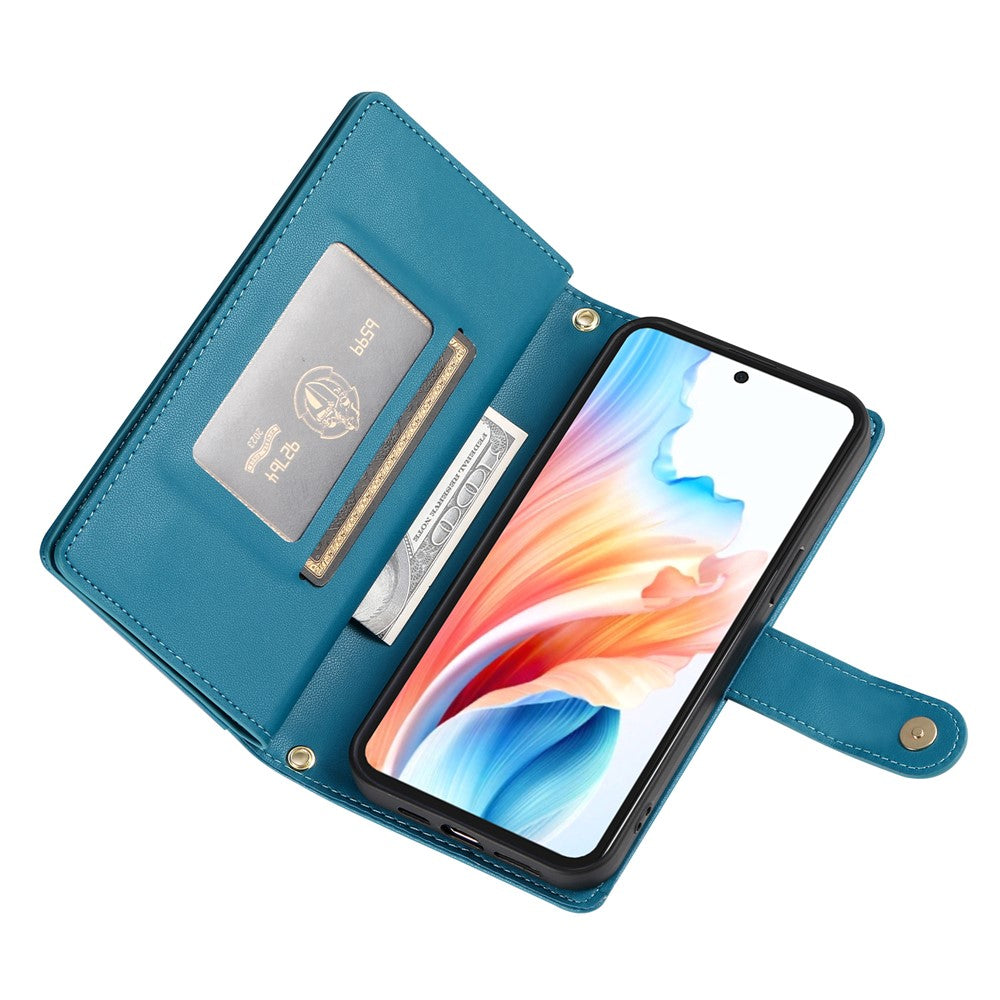 For Google Pixel 10a Case Zipper Pocket Wallet Leather Phone Cover with Straps