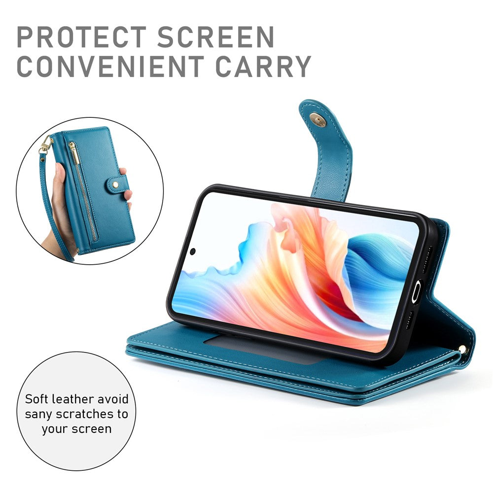 For Google Pixel 10a Case Zipper Pocket Wallet Leather Phone Cover with Straps