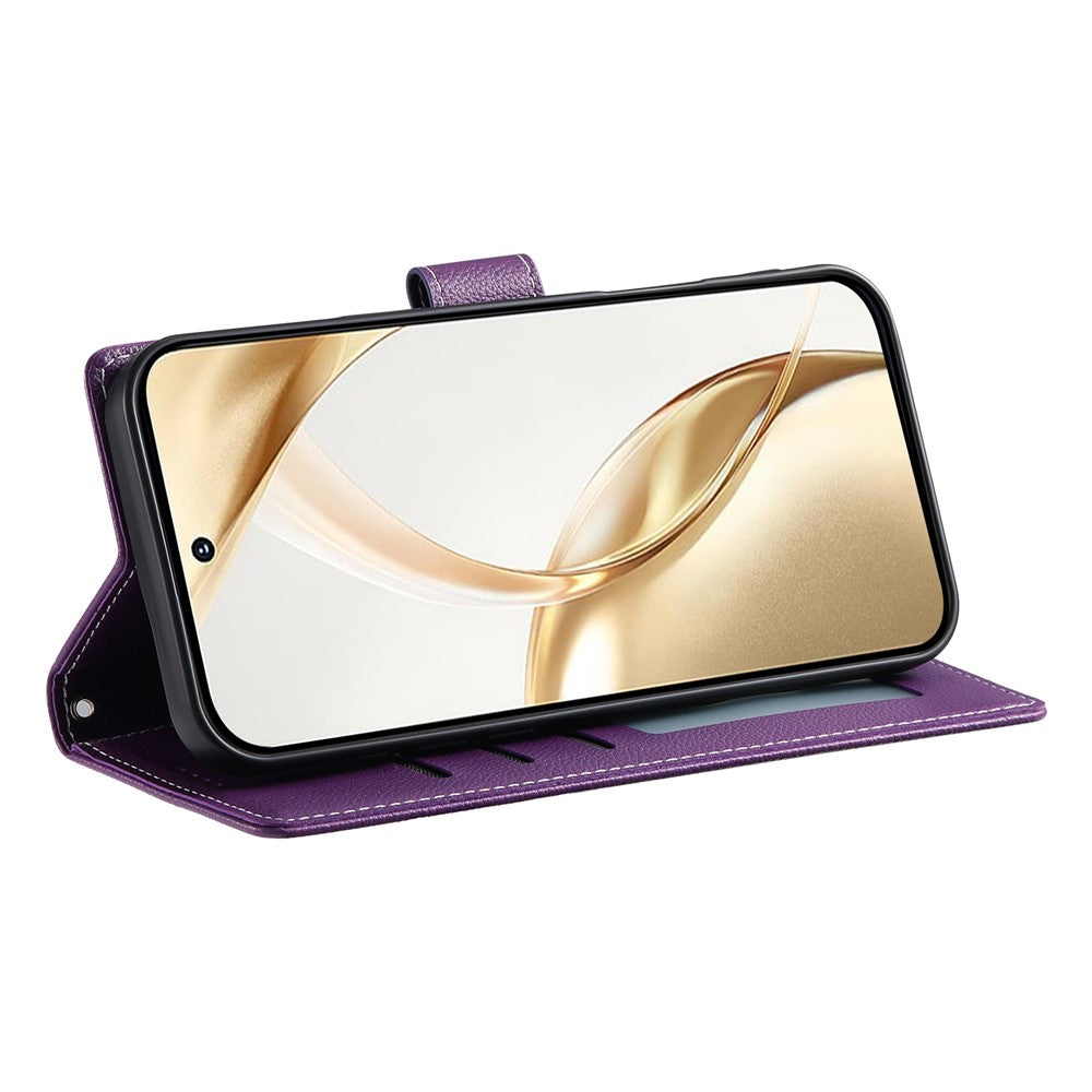 For Google Pixel 10a Case Magnetic Snap Litchi Texture Leather Wallet Phone Cover with Wrist Strap