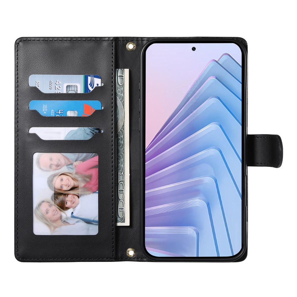 For Samsung Galaxy S26 Wallet Case Rhombus Stitching Stand Leather Phone Cover with Long / Short Strap