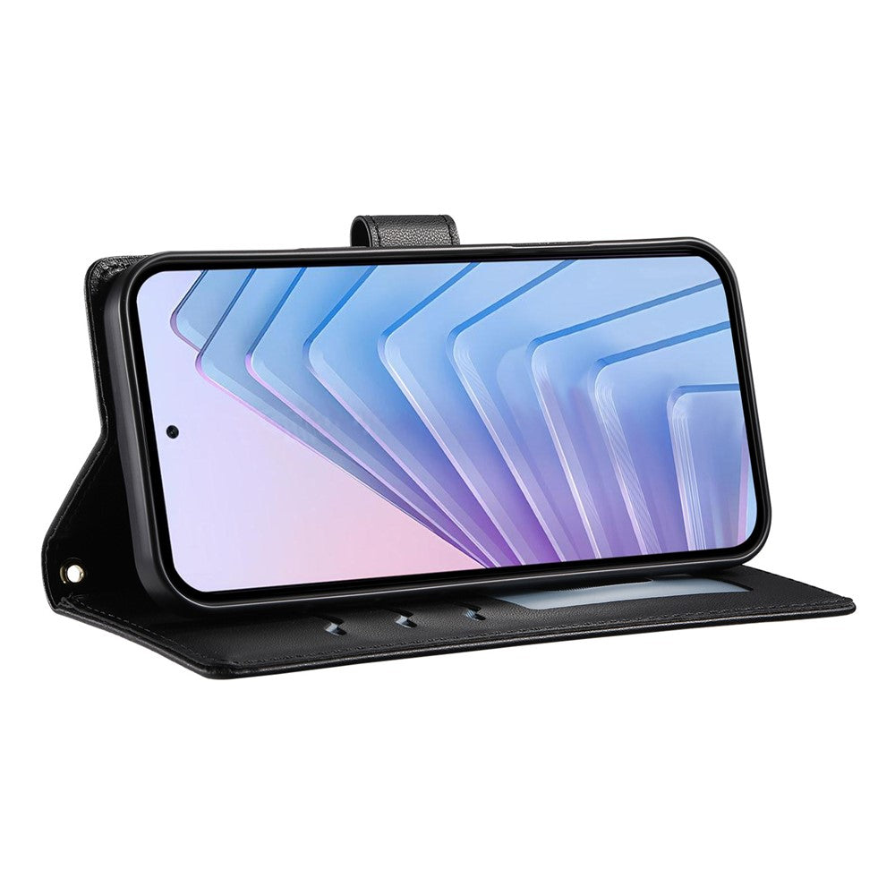 For Samsung Galaxy S26+ Wallet Case Rhombus Stitching Stand Leather Phone Cover with Long / Short Strap