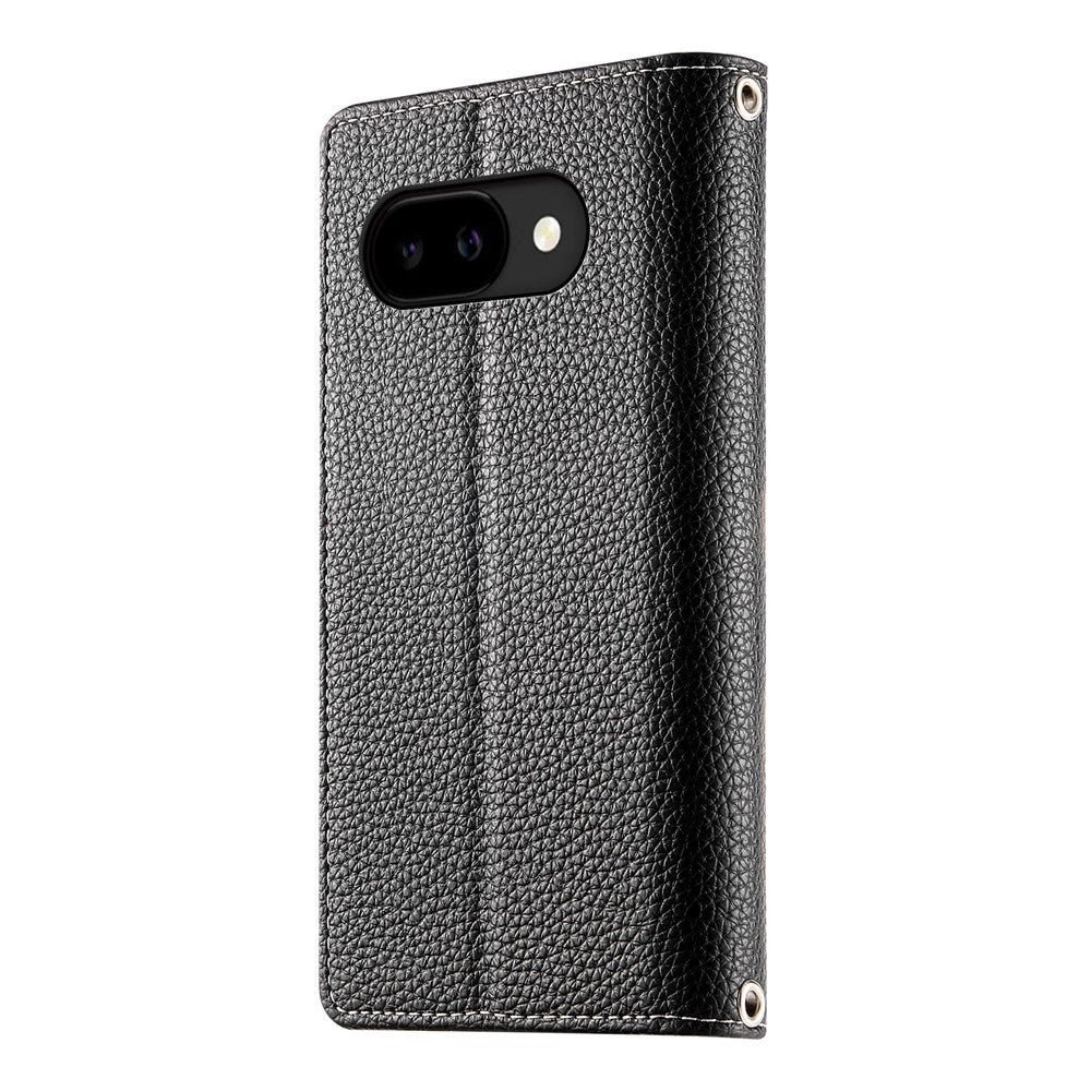 For Google Pixel 10a Case Zipper Wallet Color Splicing Leather Flip Phone Cover with Straps