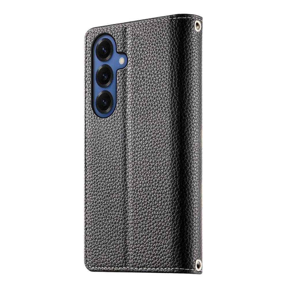For Samsung Galaxy S26+ Case Zipper Wallet Color Splicing Leather Flip Phone Cover with Straps