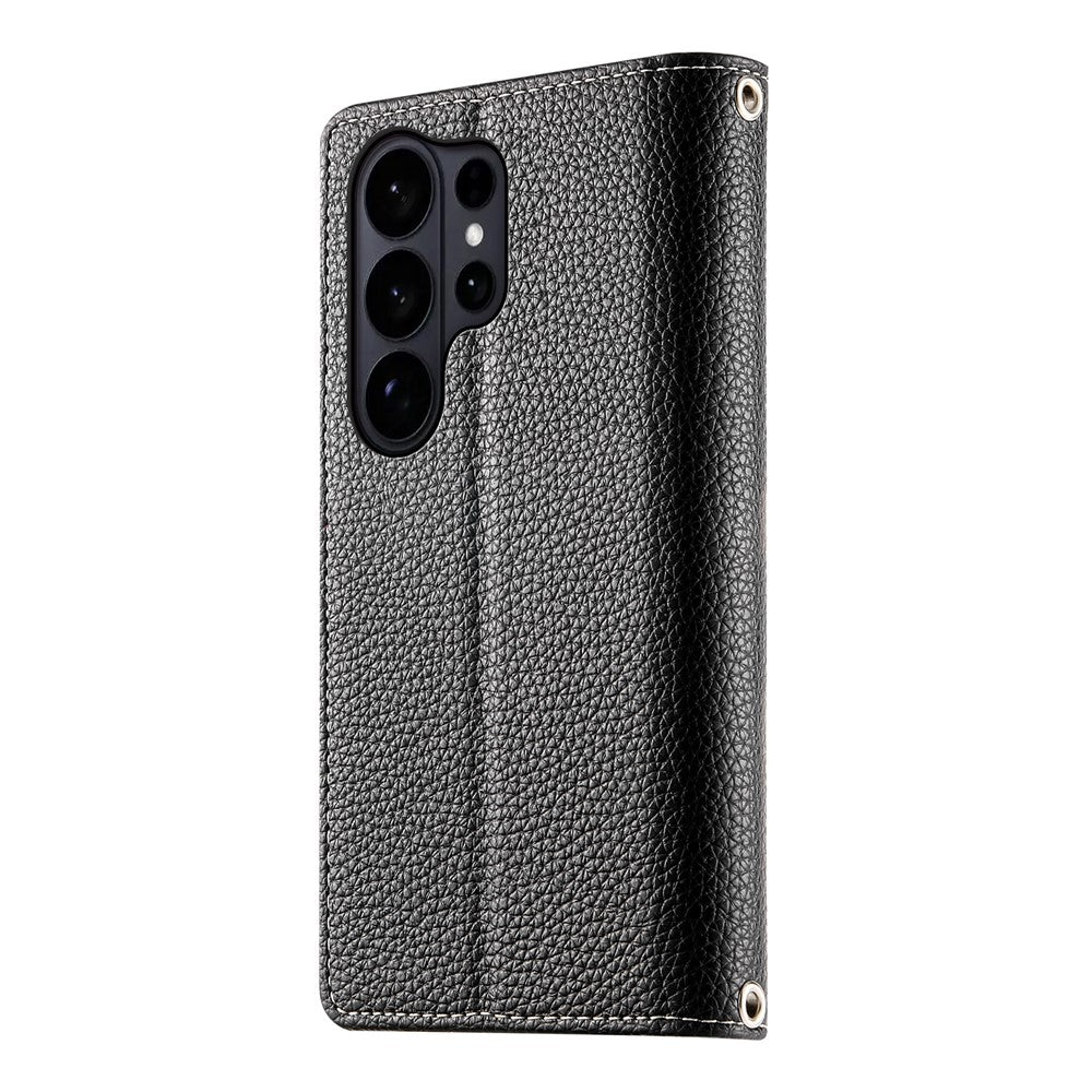 For Samsung Galaxy S26 Ultra Case Zipper Wallet Color Splicing Leather Flip Phone Cover with Straps