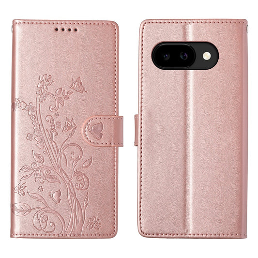Google Pixel 10a Handyhülle – Brieftaschen- mit Schmetterlings-Blumenaufdruck, PU-Leder, mit Handschlaufe