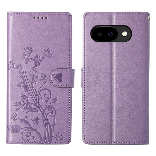 Google Pixel 10a Handyhülle – Brieftaschen- mit Schmetterlings-Blumenaufdruck, PU-Leder, mit Handschlaufe